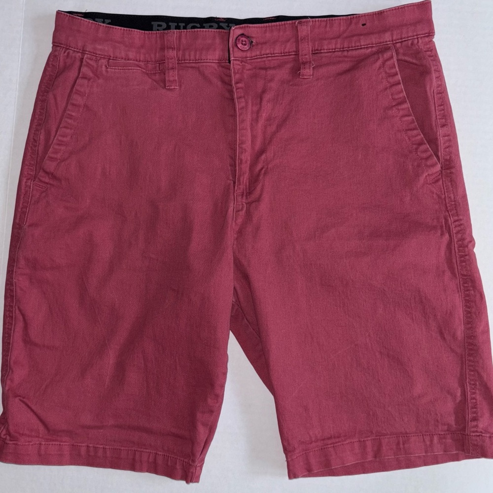 RUGBY Red Flat Front Casual Shorts